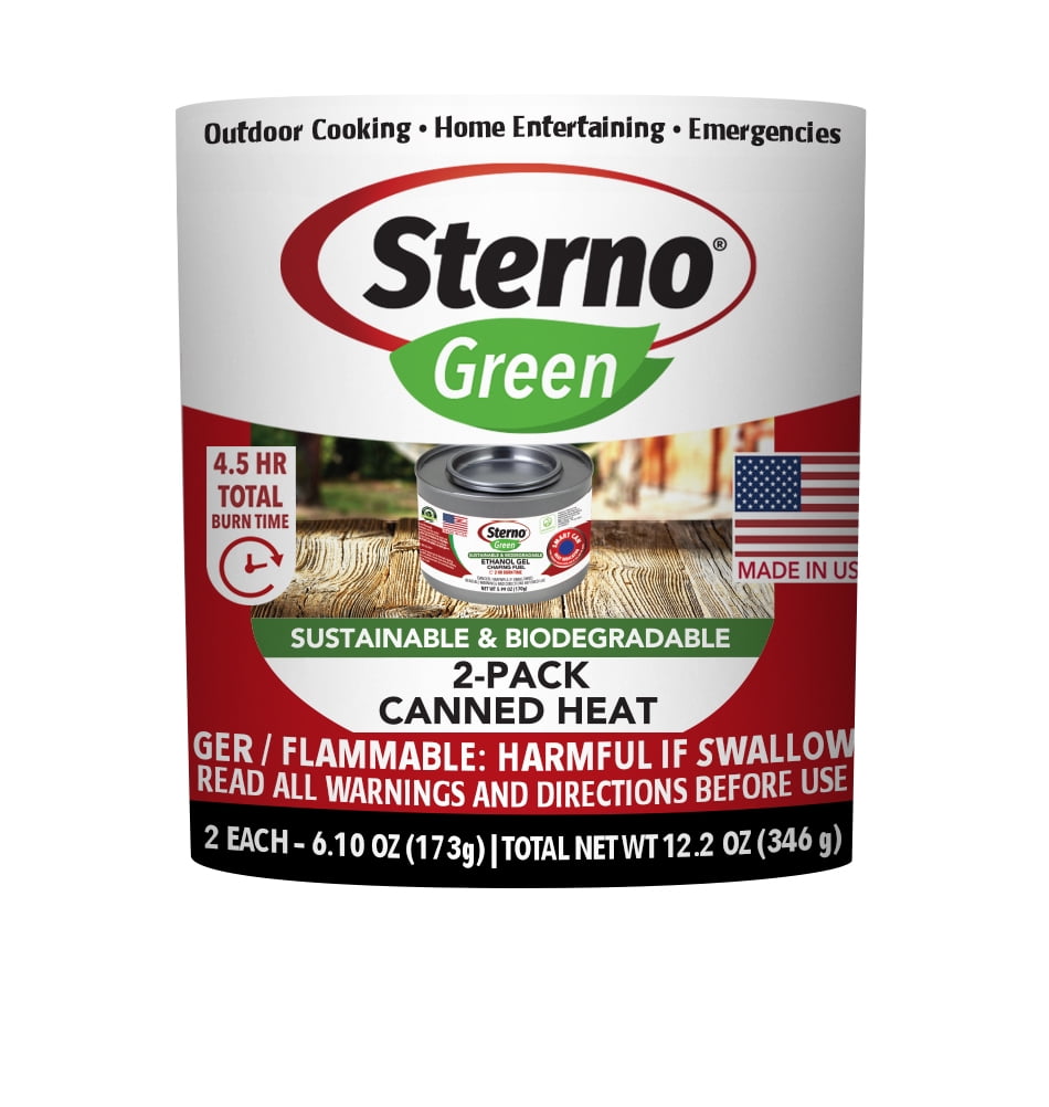 Sterno Brand 2 Pack Canned Heat 2.25 Hour Ethanol 