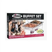 Sterno Buffet Set Reusable Aluminum Chafing Dishes with Wire Rack Set of 8
