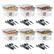 Sterno Disposable Half Size Chafing Dish Buffet Set with Fuel 6 Pack Kit for Parties, Catering & Holidays