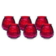 thumbnail image 1 of Sterno Euro-Venetian Wax Candle Pack - Decorative Candles for Centerpieces, Candle Set with Colorful Glass Candle Holder - Long Lasting Candles, Burns Up to 45 Hours - Pack of 6, Red, 1 of 2