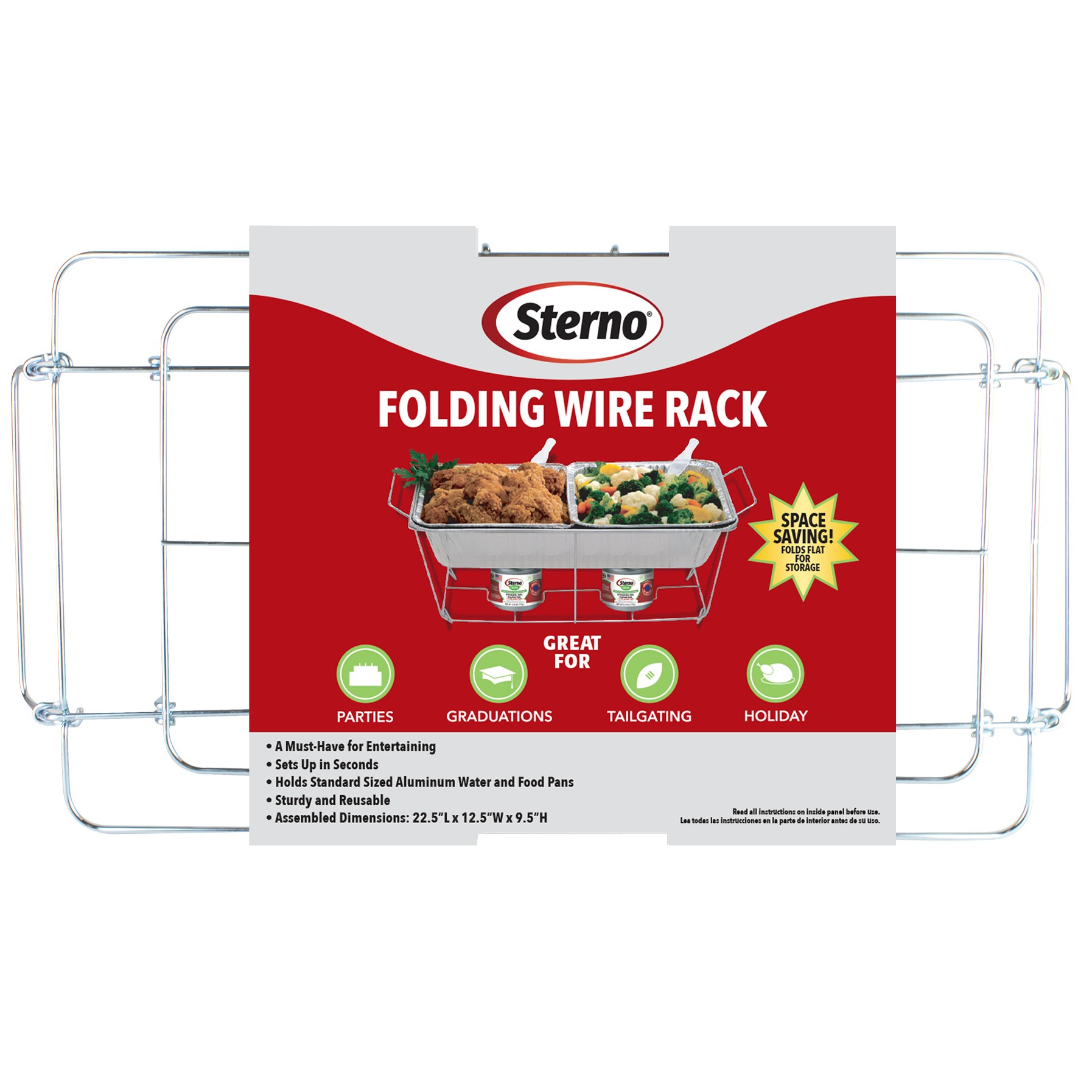 Sterno Folding Wire Chafing Rack, Standard Size, Silver - image 1 of 6
