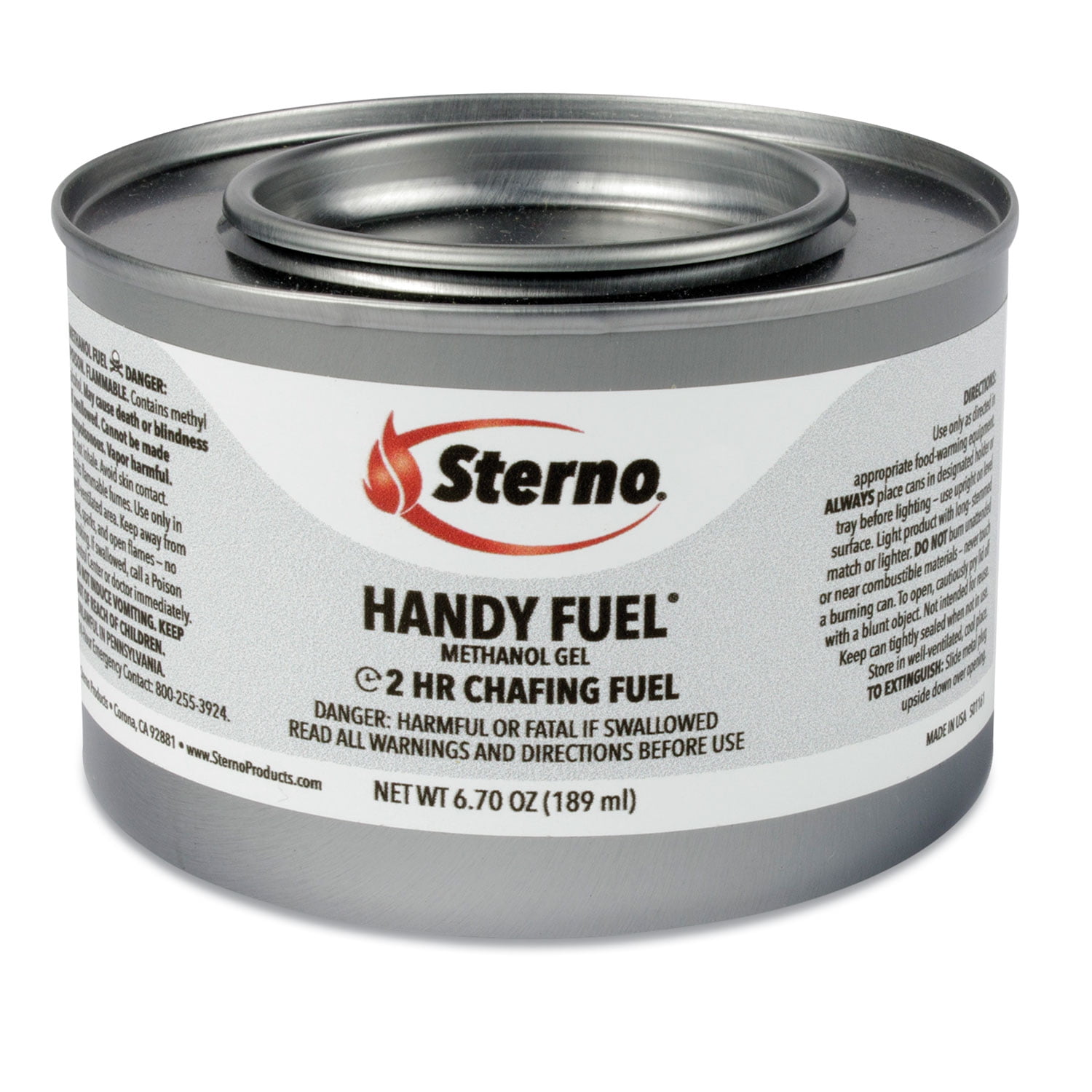 Sterno Handy Fuel Methanol Gel Chafing Fuel 6.7 oz TwoHour Burn 72