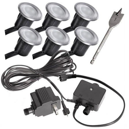 Sterno Home 3006706 Black Low Voltage 5W LED Deck Light Kit - Pack of 6