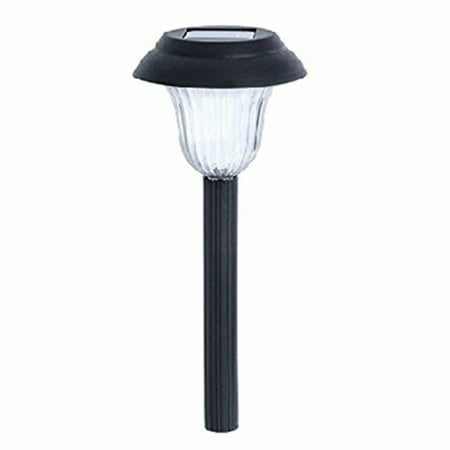 Four Seasons Courtyard Bright White Solar LED Plastic Pathway Light Set, Black (Pack of 4)