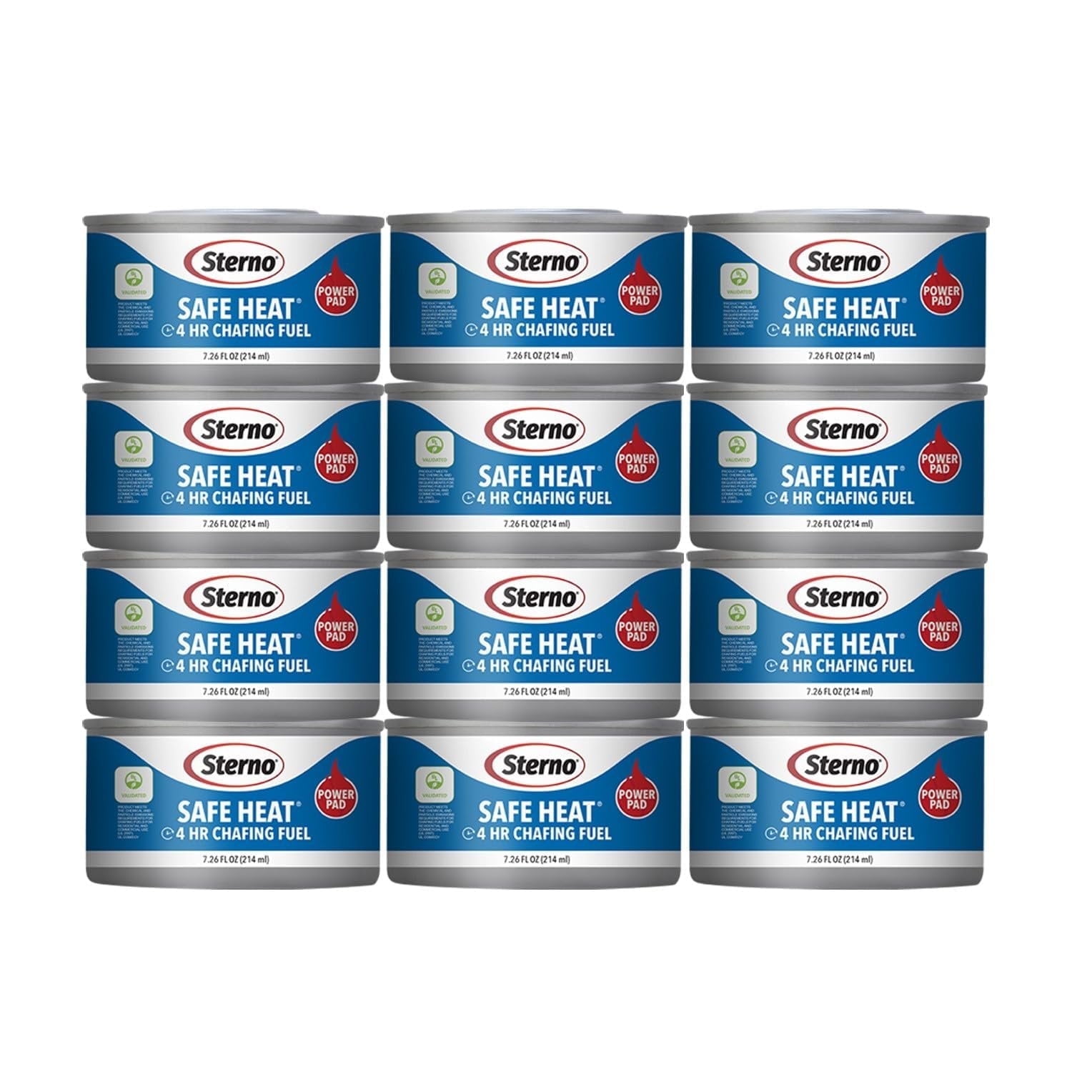 Sterno Fuel Cans - 4-Hour Burn, (12-Pack) Chafing Dish Fuel Can Burners for Food Warmer, Resealable Chafer Fuel Canned Heat, Safe Heat
