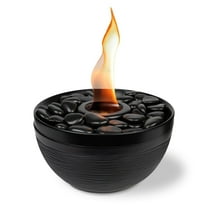 Sterno Tabletop Fire Pit Medium Smokeless Mini Fireplace for Indoor Outdoor Patio & Balcony Decor, Portable Fire Pit 9.5" x 5.25" - Onyx