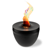 Sterno Small Tabletop Firepit with Firepit Gel Fuel, Onyx, Round, 6.5" D x 5" H