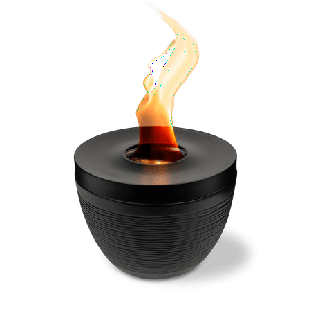 Sterno Tabletop Fire Pit Small Smokeless Mini Fireplace for Indoor Outdoor Patio & Balcony Decor, Tabletop Fireplace 6.5" x 5" - Onyx
