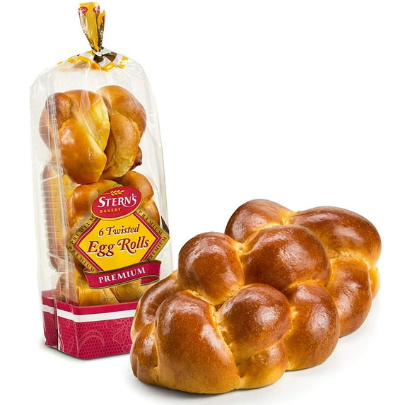 Sterns Bakery Traditional Braided Challah Breads & Rolls | Fresh & Delicious | Great for Shabbat or any Holiday | 1 Challah Bread & 1 Pack of 6 Challah Rolls | 2-3 Day Shipping | Sterns Bakery