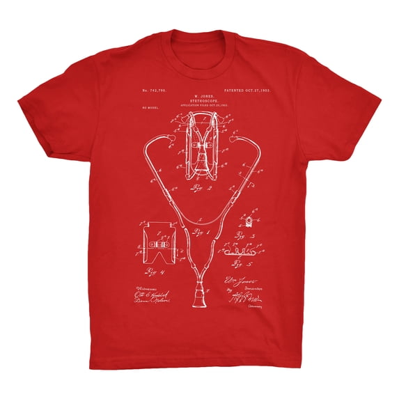 Stethoscope 2 Patent 100% Cotton Premium T-Shirt