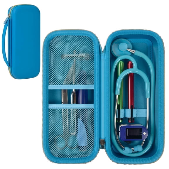 Stethoscope Case Compatible with Lightweight II S.E/MDF Acoustica Stethoscopes, Extra Pocket for Doctor & Nurse Accessories (Sky Blue)