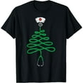 thumbnail image 1 of Stethoscope Christmas Tree Nurse Christmas Scrub Top Xmas T-Shirt, 1 of 3