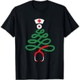 thumbnail image 1 of Stethoscope Christmas Tree Nursing Funny Nurse RN LPN Squad T-Shirt, 1 of 4
