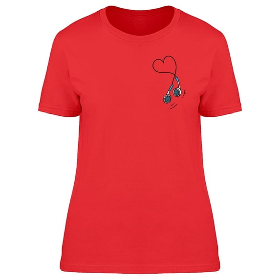 Stethoscope Cord As Heart T-Shirt Women -Image by Shutterstock, Female Large