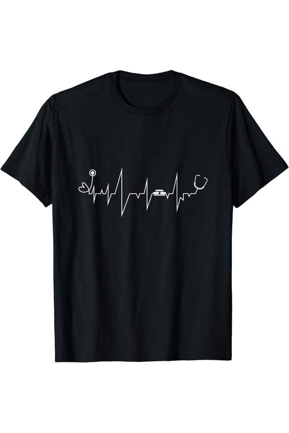 Stethoscope Essential Worker Night Shift Healthcare Nurse T-Shirt