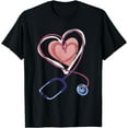 thumbnail image 1 of Stethoscope Heart, Stethoscope Valentine for Nurses Doctors T-Shirt, 1 of 4