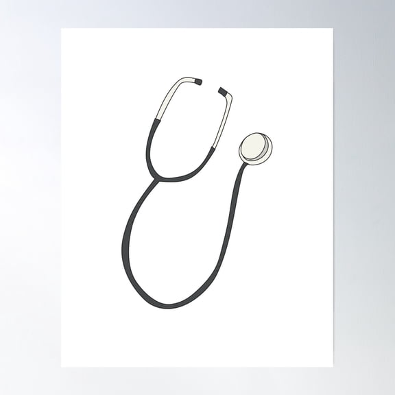 Stethoscope Poster Wall Art, Modern Wall Decor, 24x36 UNFRAMED