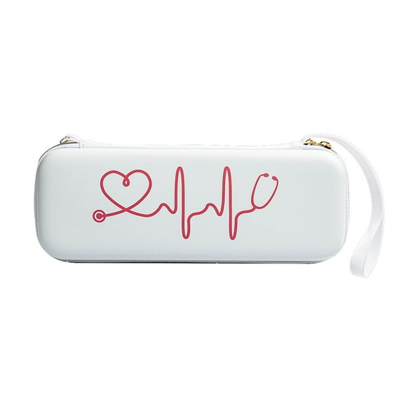 Stethoscope Storage Box EVA Portable Travel Carrying Case with Mesh Bag, Hard Drive,Pen ,Medical Organizer White
