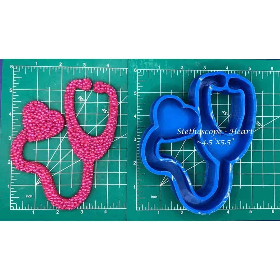 Stethoscope with heart Silicone Freshie Mold