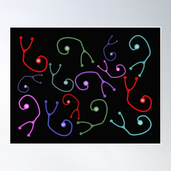 Stethoscopes Poster Wall Art, Modern Wall Decor, 24x36 UNFRAMED