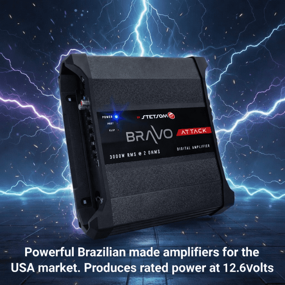 Stetsom Bravo Attack 3000W RMS 2 Ohm Full Range Mono Amplifier