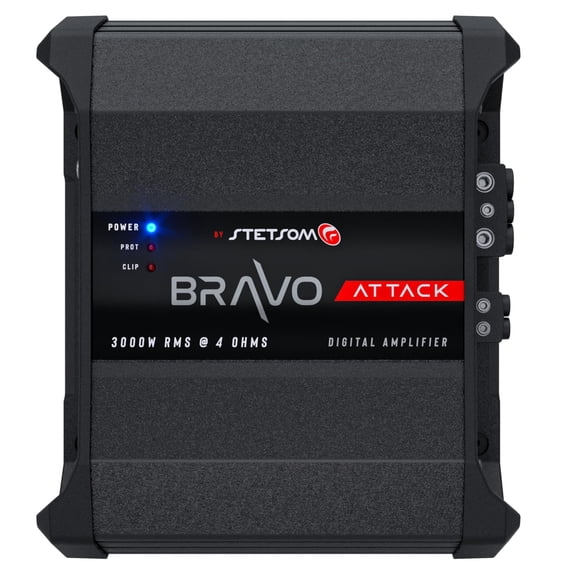 Stetsom Bravo Attack 3000W RMS 4Ohm Full Range Mono Amplifier