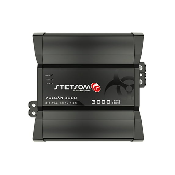 Stetsom Vulcan 3,000 Class D 1 Ohm 1 Channel Digital Car Amplifier, Black