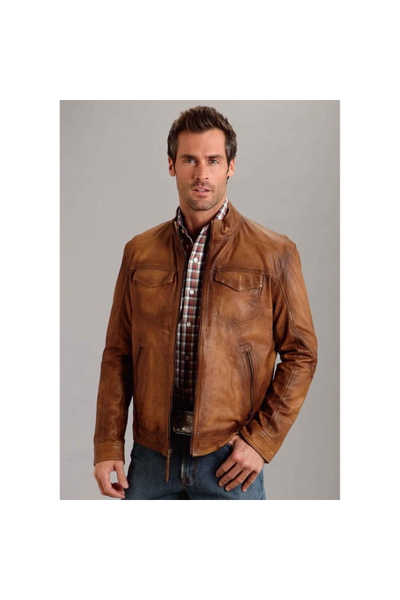 0539 Butter Soft Distressed Leather Jacket Brown