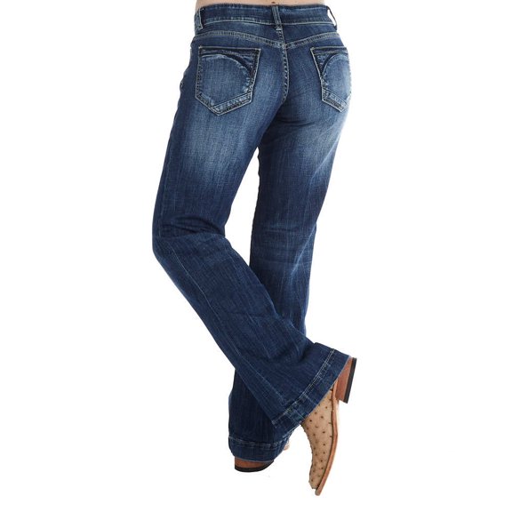 Stetson Apparel Womens 214 Fit Trouser w/Pieced Back Pocket 10 R Blue