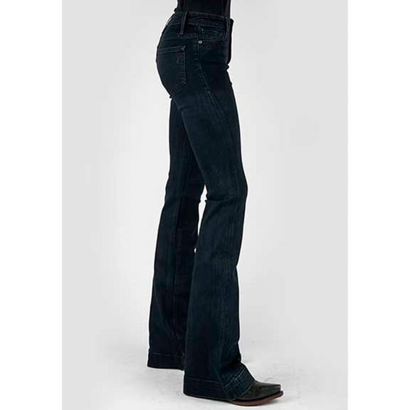 Stetson Western Jeans Women Flare Leg 8 Long Black 11-054-0921-2414 BL