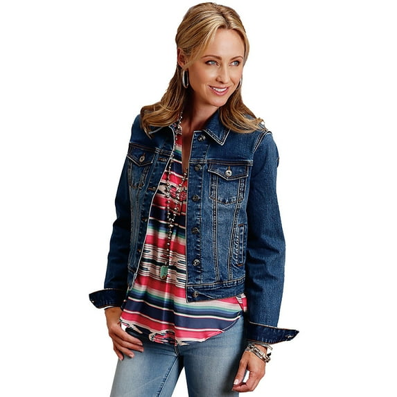 Stetson Women's Stretch Denim Welt Pocket Button-Front Jacket - 11-098-0202-0311 BU US