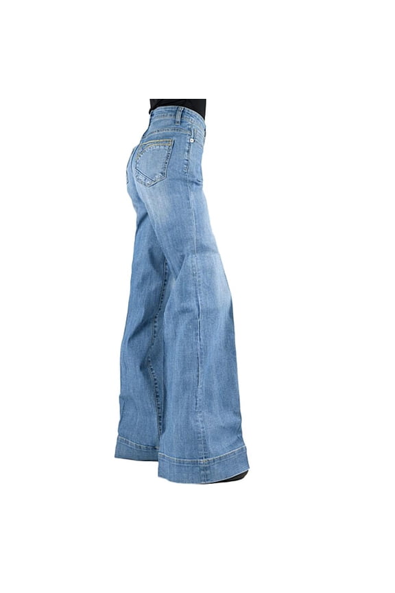 Apparel Womens Stetson Light Wash 715 Wide Leg Jean 14 Blue