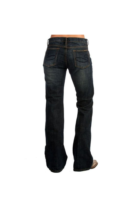 Apparel Womens Stetson Women`s Low Rise Dark Blasted Jeans 14 x 32L Blue