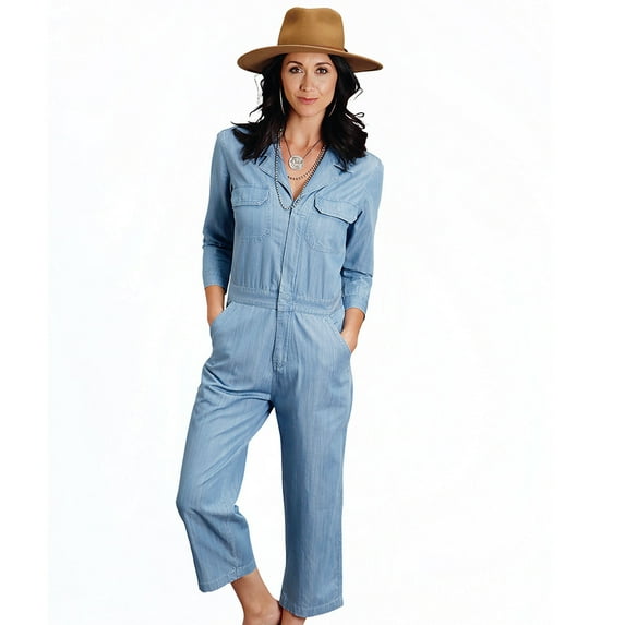 Stetson Apparel Womens Tencel Jumpsuit M Denim