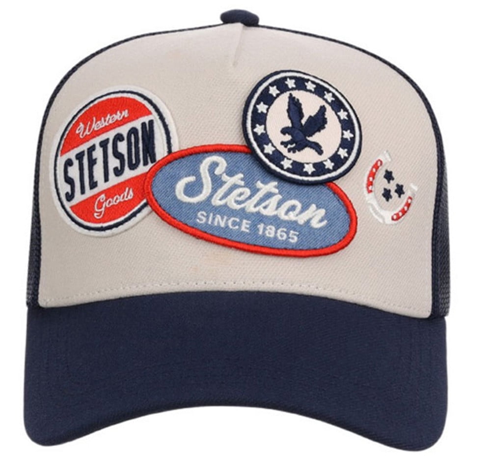 Stetson Western Goods Patchwork Adjustable Snapback Trucker Cap Hat