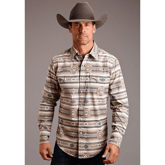 Stetson Brown Aztec Serape Print - Mens Shirt - 11-001-0425-0380Br