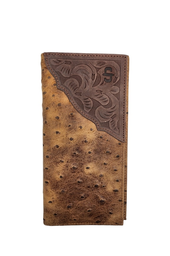 Brown Ostrich Rodeo - Accessories Wallet  - 9802003-229