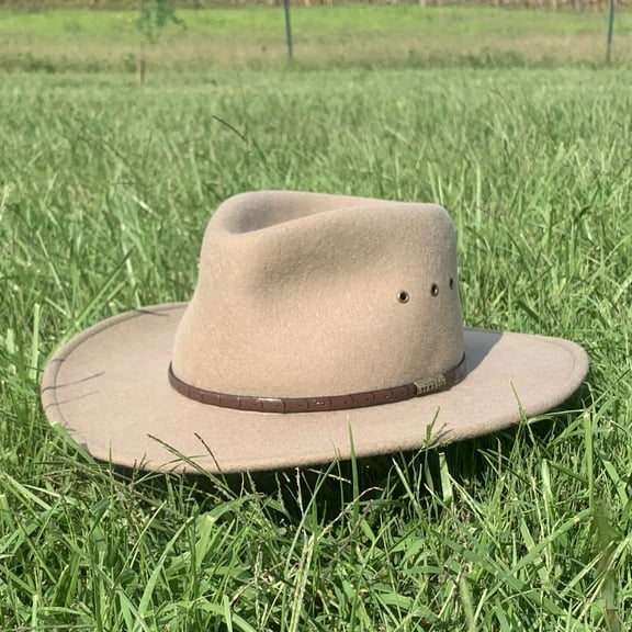 Stetson The Moab Crushable Wool Hat, Mushroom, Size Medium 22"