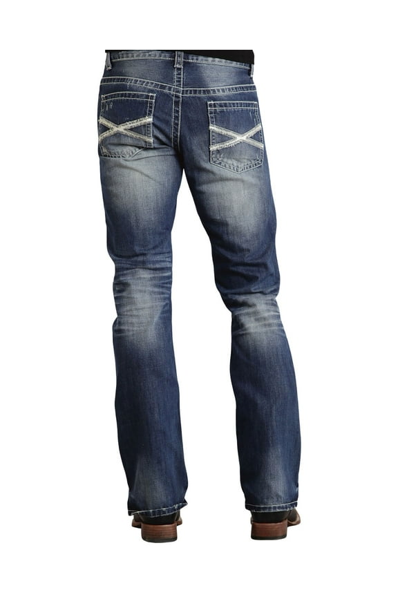 Denim Jeans Mens Rocks Fit Medium Wash 11-004-1014-3001 BU