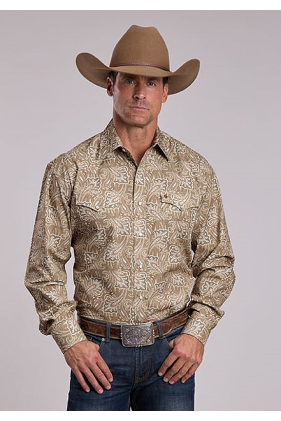 Fan Paisley Print Brown - Mens Shirt - 11-001-0425-4025Br