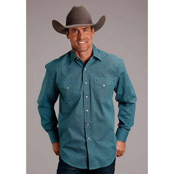 Stetson Green Four Leaf Foulard Print - Mens Shirt - 11-001-0425-6000Gr