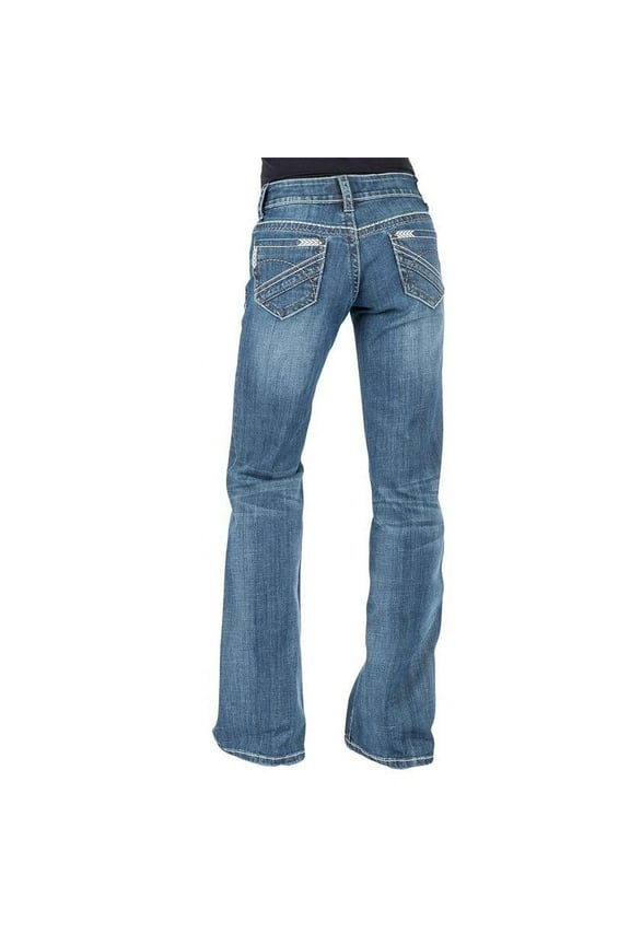 Ladies Trouser Style Western Jean Grey W/Chevron Back Pkt 10 R, 0214