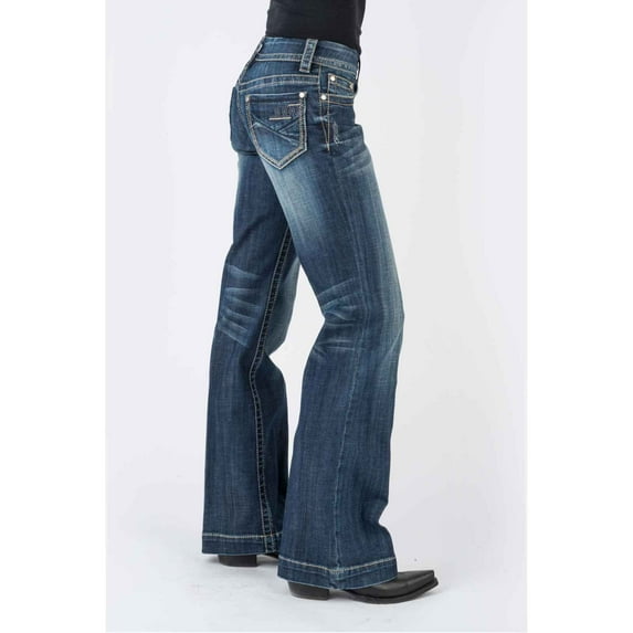 Stetson Ladies Trouser Style Western Jean Pieced Back Pkt W/Deco S 14 L, 0214