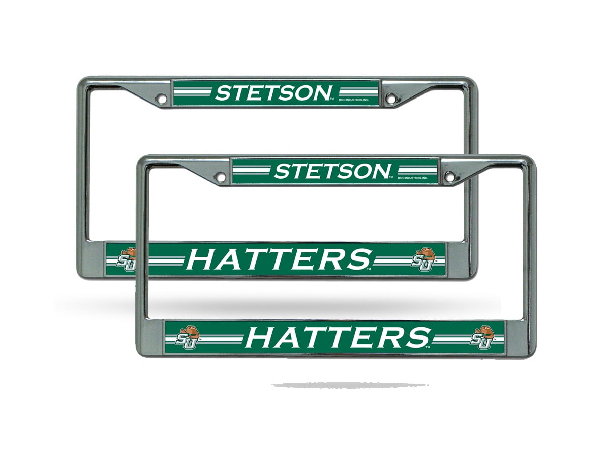 Stetson Mad Hatters Chrome Metal License Plate Frame - Set of Two Frames