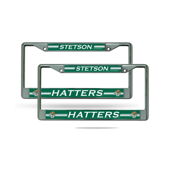 Stetson Mad Hatters Chrome Metal License Plate Frame - Set of Two Frames