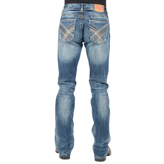 Stetson Men's 1014Rocker Fit Bootcut Jeans Blue 32W x 32L US