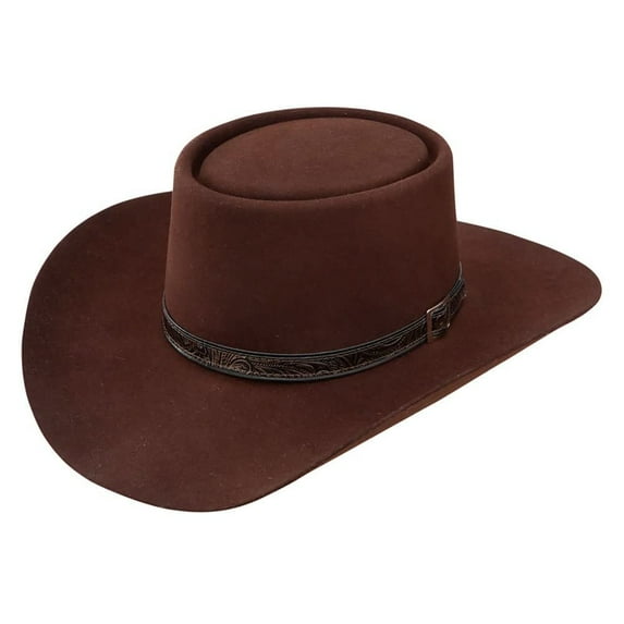 Stetson Men's 4X Buffalo Revenger Felt Gambler Hat 6 7/8, Chocolate