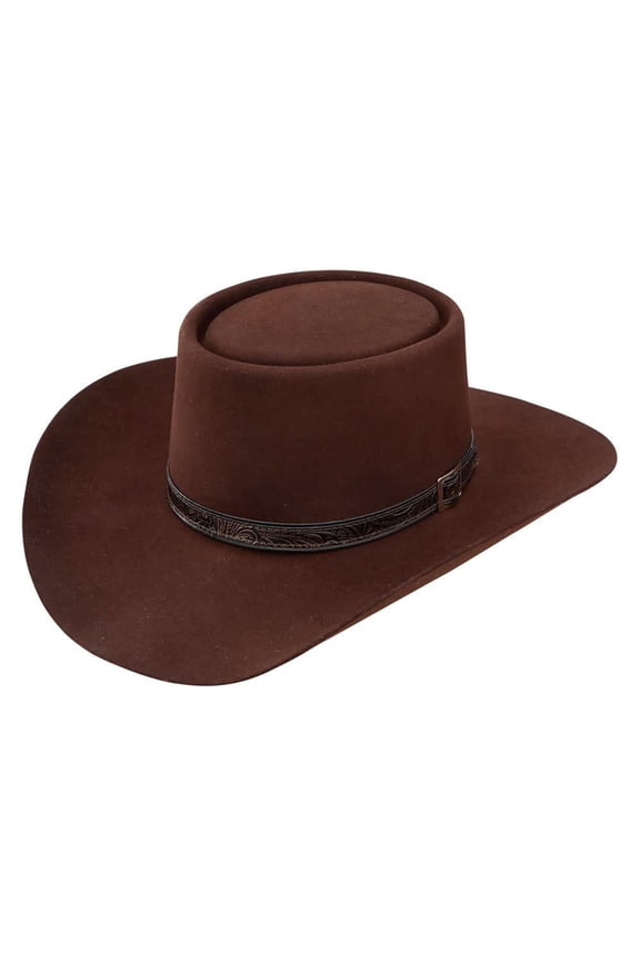 Men's 4X Buffalo Revenger Felt Gambler Hat 6 7/8, Chocolate