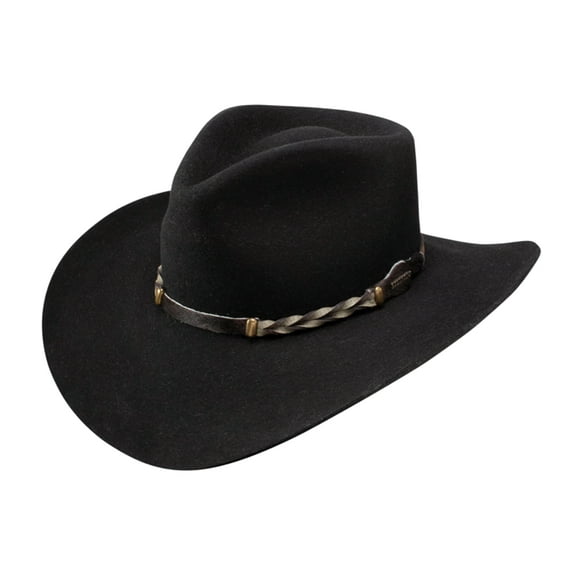 Stetson Men's 4X Drifter Buffalo Felt Pinch Front Cowboy Hat (Black, 7 1/2)