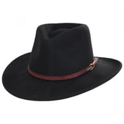 Bozeman Crushable Wool Felt Outback Hat - L - Black